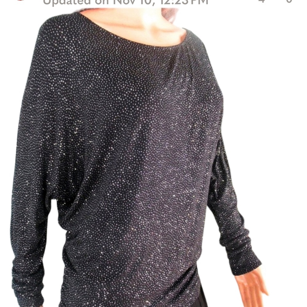 Jennifer Lopez Purple and Silver Sleeve Blouse